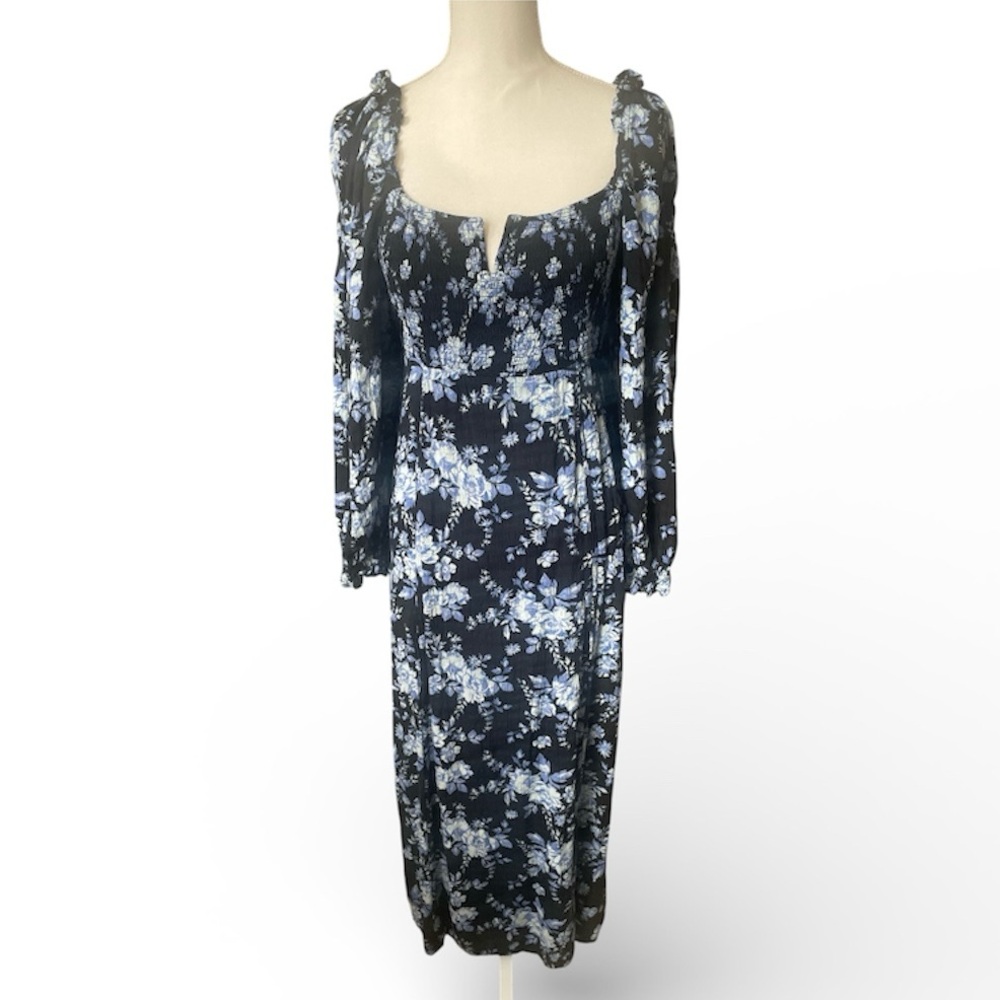 Free People Jaymes Floral Smocked Long Sleeve Maxi Dress